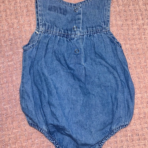 Custom Embroidered Faded Glory Denim Bodysuit Infant 0-3M - Picture 4 of 5